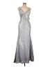 Xscape Metallic Silver Cocktail Dress Size 10 - photo 1