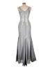 Xscape Metallic Silver Cocktail Dress Size 10 - photo 2