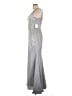 Xscape Metallic Silver Cocktail Dress Size 10 - photo 5