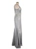 Xscape Metallic Silver Cocktail Dress Size 10 - photo 4