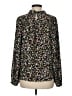 Ann Taylor LOFT 100% Polyester Floral Black Long Sleeve Blouse Size M - photo 2