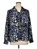 Jaclyn Smith 100% Polyester Animal Print Blue Long Sleeve Blouse Size XL - photo 1