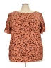Papermoon 100% Polyester Orange Short Sleeve Blouse Size 3X - photo 1