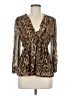 Assorted Brands Animal Print Brown Long Sleeve Blouse Size M - photo 1
