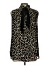 Gibson 100% Polyester Animal Print Brown Sleeveless Blouse Size L - photo 2