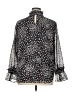 Ann Taylor 100% Polyester Black Long Sleeve Blouse Size XL - photo 2