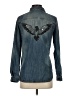 MNG Blue Long Sleeve Button-Down Shirt Size XS - photo 2