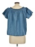 Joie 100% Cotton Blue Short Sleeve Blouse Size L - photo 2