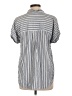 Downeast 100% Viscose Stripes Silver Short Sleeve Blouse Size L - photo 2
