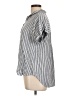 Downeast 100% Viscose Stripes Silver Short Sleeve Blouse Size L - photo 5