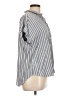 Downeast 100% Viscose Stripes Silver Short Sleeve Blouse Size L - photo 4