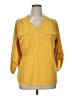 Adrienne Vittadini Polka Dots Yellow 3/4 Sleeve Blouse Size XL - photo 1