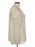 CAbi 100% Polyester Ivory Sleeveless Blouse Size L - photo 4