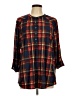 N Touch Plaid Red 3/4 Sleeve Blouse Size L - photo 1