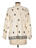 Zara 100% Polyester Ivory 3/4 Sleeve Blouse Size L - photo 2