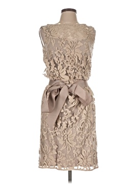 knee length dresses for ladies Tadashi Shoji Women's Scroll Soutache Long Sleeve Cocktail Dress - Green