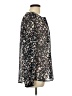Ann Taylor LOFT 100% Polyester Animal Print Silver Long Sleeve Blouse Size L - photo 4