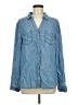 Tinsel 100% Lyocell Polka Dots Blue Long Sleeve Button-Down Shirt Size M - photo 1
