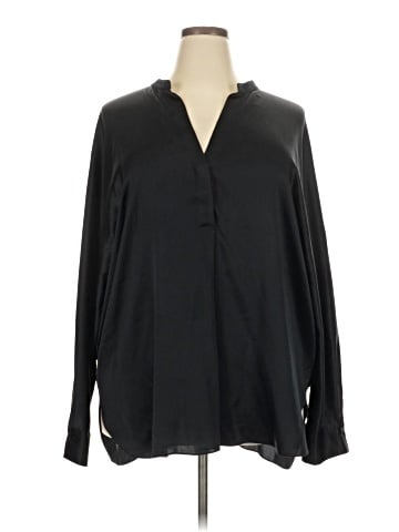 Vince. Long Sleeve Silk Top (view 1)