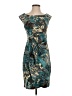 Connected Apparel Print Teal Cocktail Dress Size 4 (petite) - photo 1
