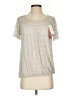 Assorted Brands Silver Short Sleeve Blouse Size XXS (estimated) - photo 1