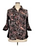 Cure 100% Polyester Paisley Black 3/4 Sleeve Blouse Size 2X - photo 1