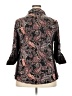 Cure 100% Polyester Paisley Black 3/4 Sleeve Blouse Size 2X - photo 2