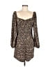 Topshop Animal Print Brown Cocktail Dress Size 6 - photo 1