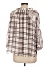 Ann Taylor LOFT 100% Polyester Silver 3/4 Sleeve Blouse Size L - photo 2