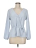 J.Crew 100% Polyester Blue 3/4 Sleeve Blouse Size 6 - photo 1