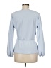 J.Crew 100% Polyester Blue 3/4 Sleeve Blouse Size 6 - photo 2