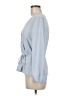 J.Crew 100% Polyester Blue 3/4 Sleeve Blouse Size 6 - photo 5