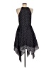 Aqua 100% Polyester Polka Dots Black Blue Casual Dress Size M - photo 2