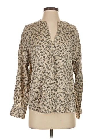 Vince. Long Sleeve Silk Top (view 1)