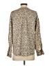 Vince. 100% Silk Animal Print Tan Long Sleeve Silk Top Size S - photo 2