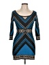 Flying Tomato 100% Polyester Graphic Aztec Or Tribal Print Blue Casual Dress Size L - photo 1