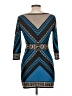 Flying Tomato 100% Polyester Graphic Aztec Or Tribal Print Blue Casual Dress Size L - photo 2