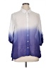 Chico's 100% Viscose Color Block Blue 3/4 Sleeve Blouse Size XL - photo 1