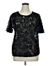 Worthington 100% Polyester Black Short Sleeve Top Size 1X - photo 1