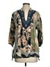 Ritu Kumar 100% Cotton Green 3/4 Sleeve Blouse Size 4 - photo 1