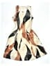 H&M 100% Polyester Graphic Brown Ivory Cocktail Dress Size 2 - photo 1