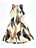 H&M 100% Polyester Graphic Brown Ivory Cocktail Dress Size 2 - photo 2
