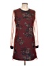 Bebop 100% Polyester Print Burgundy Casual Dress Size L - photo 1