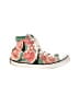 Converse Floral Green Black Sneakers Size 5 - photo 1