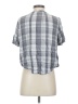 Universal Thread 100% Rayon Checkered-gingham Gray Short Sleeve Blouse Size S - photo 2