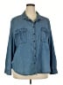 Per Se 100% Cotton Blue 3/4 Sleeve Button-Down Shirt Size 2X - photo 1