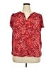 Fun2Fun 100% Polyester Stars Red Short Sleeve Blouse Size 2X - photo 1