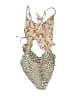 P2F Animal Print Tan Swimsuit Top Size S - photo 2