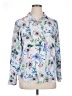 H&M 100% Polyester Floral Silver Long Sleeve Blouse Size 14 - photo 1