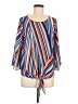 Chenault 100% Polyester Blue 3/4 Sleeve Blouse Size M - photo 1